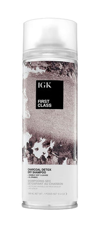 IGK FIRST CLASS Charcoal Detox Dry Shampoo | Volume + Soothes Scalp + Balance Oil | Vegan + Cruelty Free |