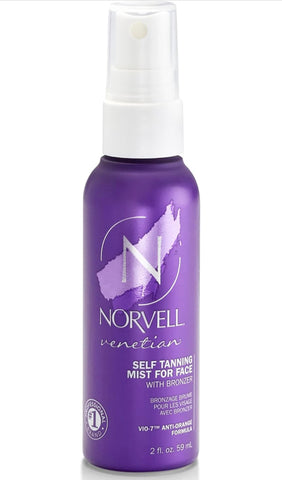 Norvell Venetian Sunless Self Tanning Mist for Face - Non Comedogenic Facial Bronzing Tanner Spray for Natural Sun-Kissed Glow, 2 fl.oz.