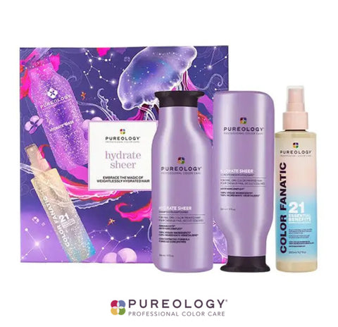 Pureology Hydrate SHEER Shampoo & Conditioner 9 oz + Color Fanatic Leave-In Set